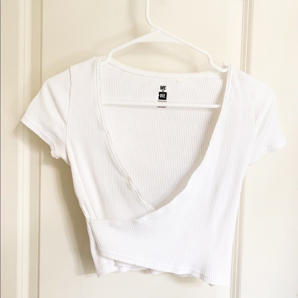 White Pacsun Wrap Top